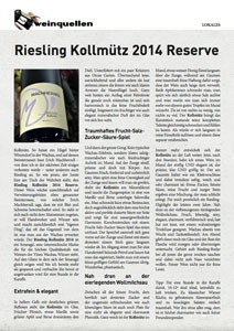 Riesling Kollmütz 2014 Reserve, von Leo Quarda